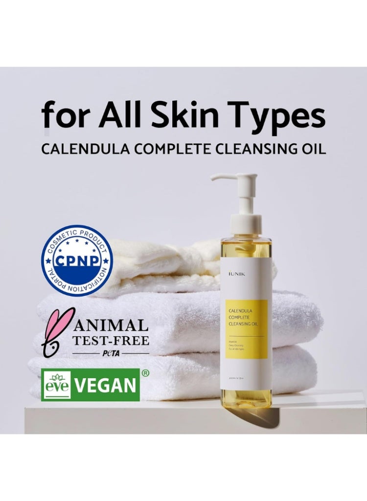 آي يونيك حل انسداد المسام وتراكم المكياج – زيت تنظيف iUNIK Calendula Complete لتنقية المسام وتهدئة البشرة بعمق - Image 3